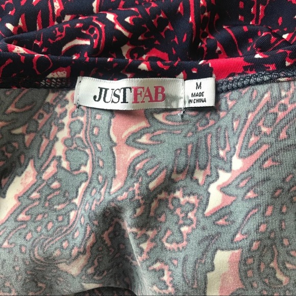 JustFab Blue & Pink Paisley Wrap Dress - Picture 4 of 7
